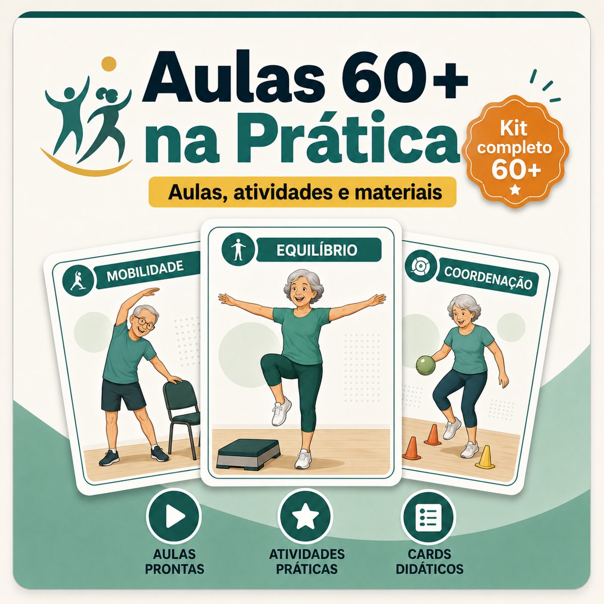 Aulas 60+ na Prática: materiais para aulas com o público sênior