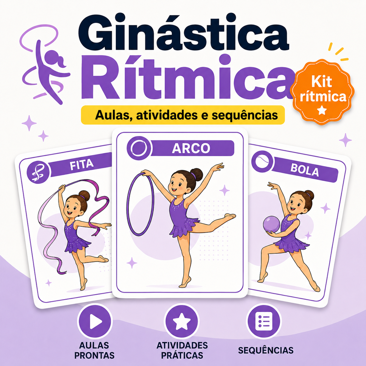 Kit Ginástica Rítmica Infantil na Prática — materiais impressos